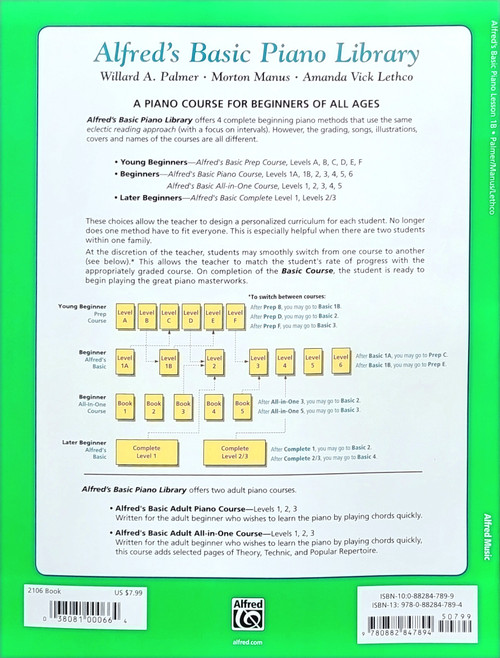 Alfred's Basic Piano Library Lesson Book Level 1B
