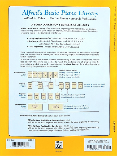 Alfred's Basic Piano Library Theory Book Level 3 Alfred's Basic Piano Library Theory Book Level 3