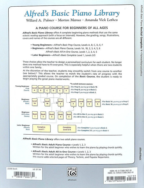 Alfred's Basic Piano Library Recital Book Complete Level 1