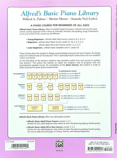 Alfred's Basic Piano Library Prep Course Lesson Book Level D Alfred's Basic Piano Library Prep Course Lesson Book Level D