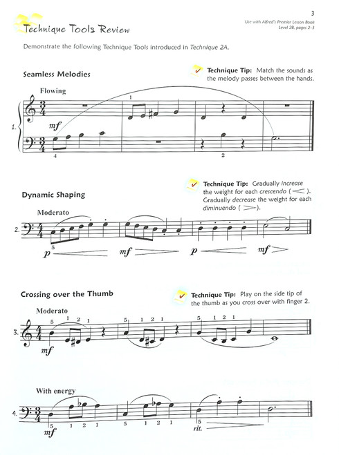 Alfred's Premier Piano Course Technique 2B Alfred's Premier Piano Course Technique 2B