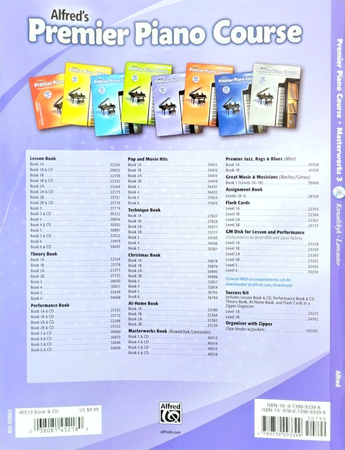 Alfred's Premier Piano Course Masterworks 3 with CD Alfred's Premier Piano Course Masterworks 3 with CD