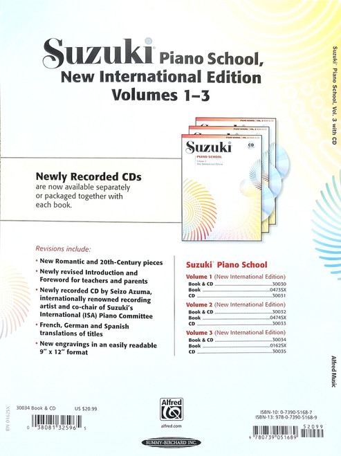 Suzuki Piano School Volume 3 Book & CD (New International Edition) Suzuki Piano School Volume 3 Book & CD (New International Edition)
