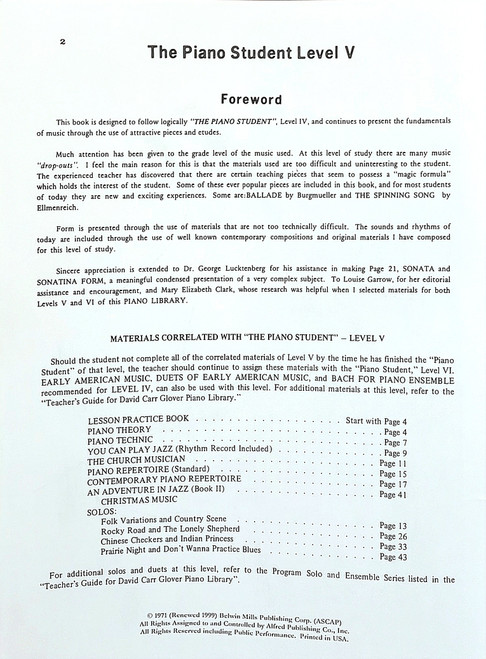 Piano Student David Carr Glover Piano Library Level Five Piano Student David Carr Glover Piano Library Level Five