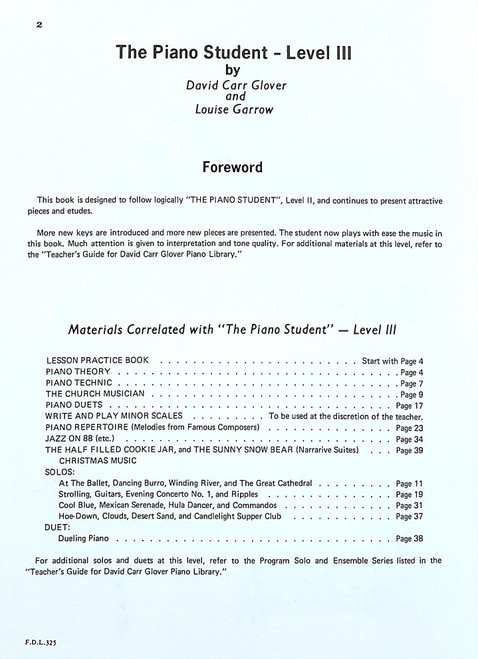 Piano Student David Carr Glover Piano Library Level Three