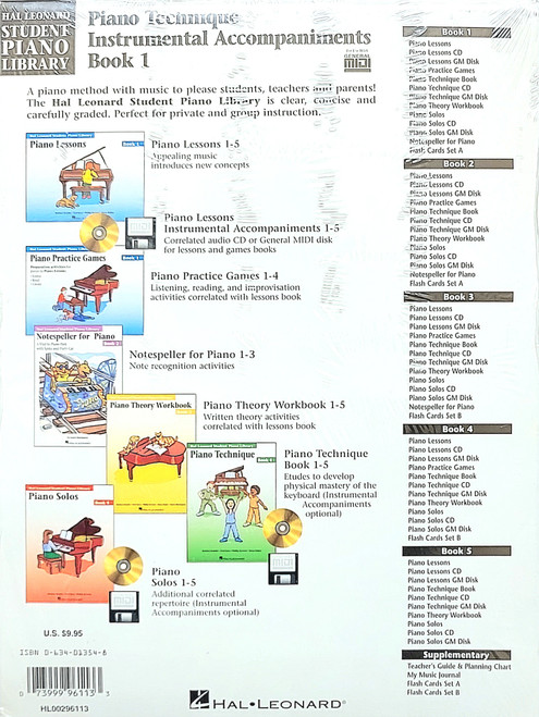 Piano Technique Instrumental Accompaniments for Book 1 MIDI