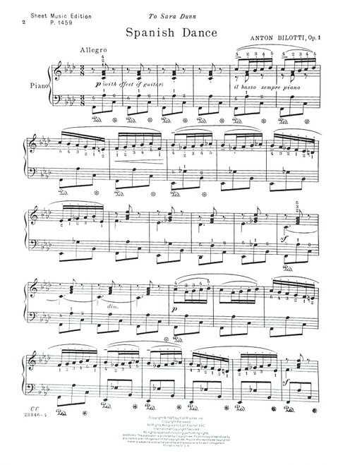 Spanish Dance by Anton Bilotti Piano Solo Spanish Dance by Anton Bilotti Piano Solo