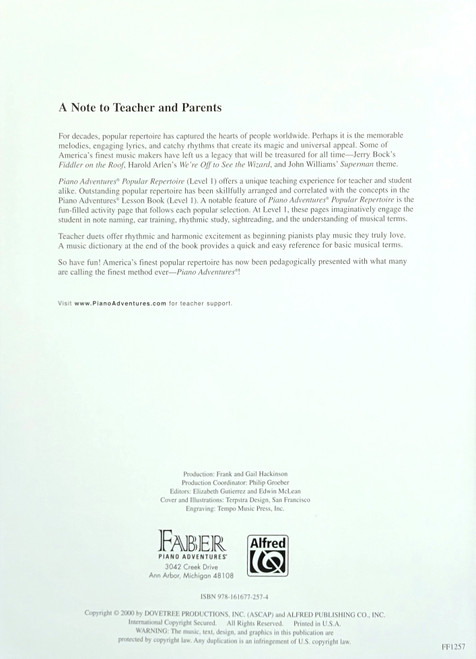 Piano Adventures Popular Repertoire Level 1 Piano Adventures Popular Repertoire Level 1