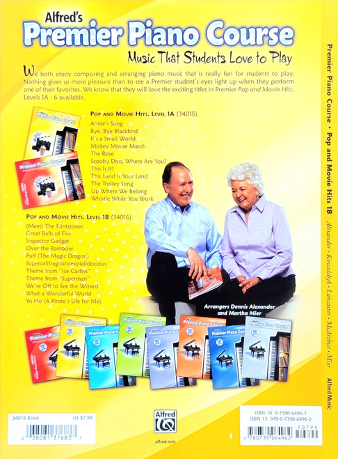 Alfred's Premier Piano Course Pop And Movie Hits 1B Alfred's Premier Piano Course Pop And Movie Hits 1B