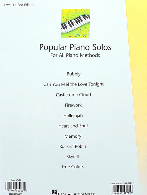 Hal Leonard Student Piano Library Popular Piano Solos for all Piano Methods Level 3