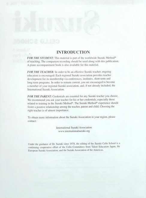 Suzuki Cello School Volume 8 Book & CD Suzuki Cello School Volume 8 Book & CD