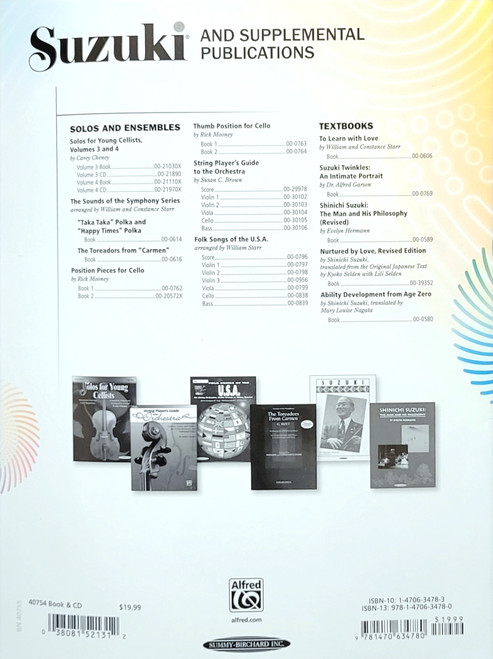 Suzuki Cello School Volume 8 Book & CD Suzuki Cello School Volume 8 Book & CD