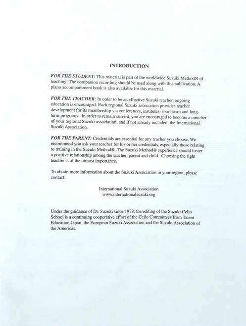 Suzuki Cello School Volume 6 Book & CD Suzuki Cello School Volume 6 Book & CD