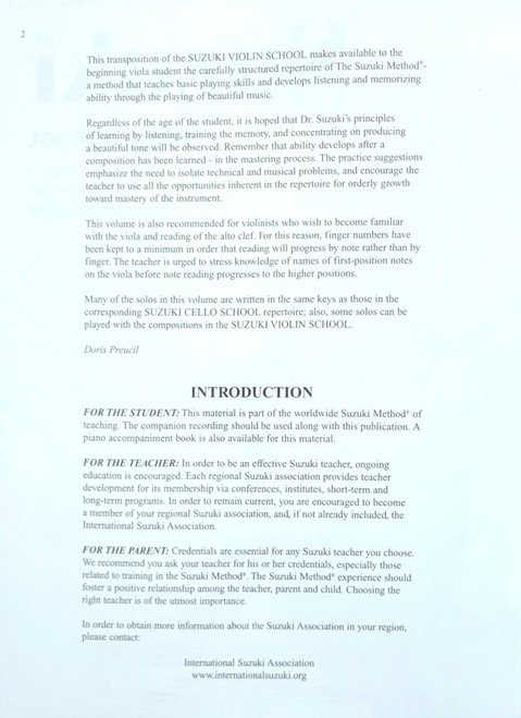 Suzuki Viola School Volume 1 Book & CD Suzuki Viola School Volume 1 Book & CD