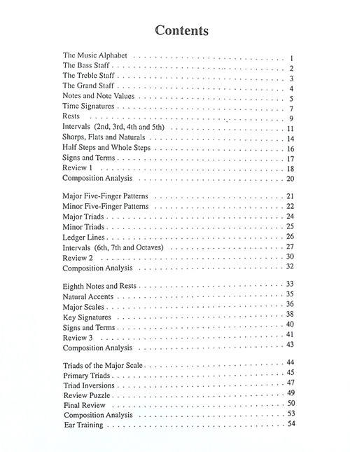 Concepts of Piano Theory Level One