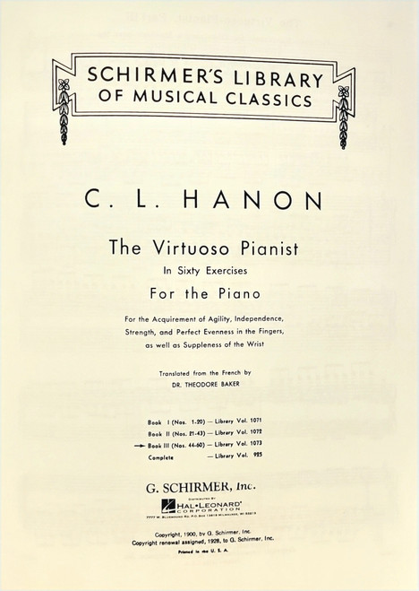 Hanon the Virtuoso Pianist in Sixty Exercises For the Piano Book 3 Hanon the Virtuoso Pianist in Sixty Exercises For the Piano Book 3