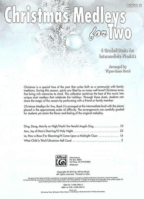 Christmas Medleys for Two Book 3