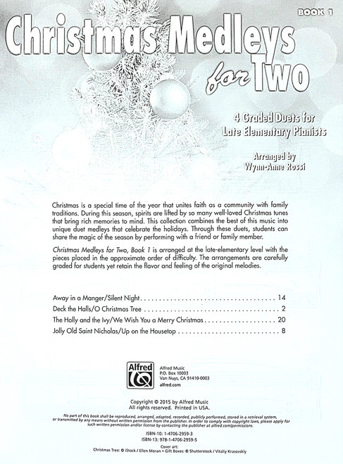 Christmas Medleys for Two Book 1