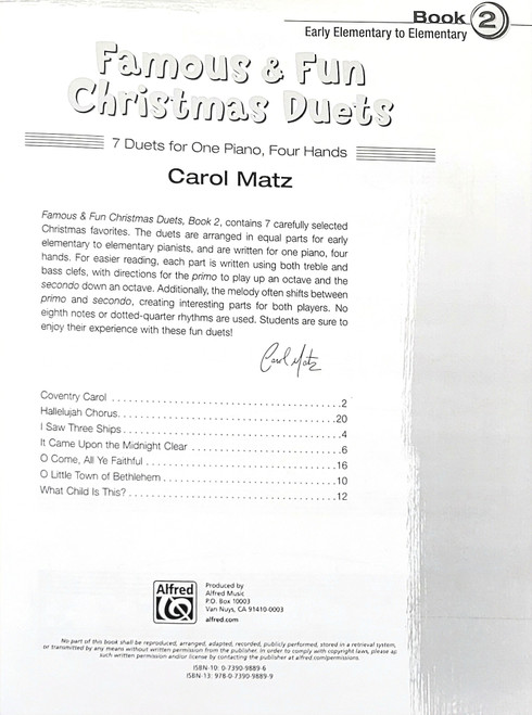 Famous & Fun Christmas Duets Book 2 - 7 Duets 