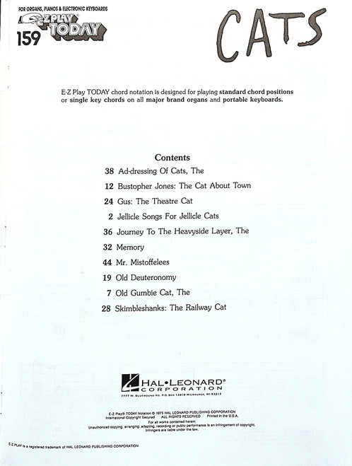 CATS - EZ-Play Today #159 CATS - EZ-Play Today #159