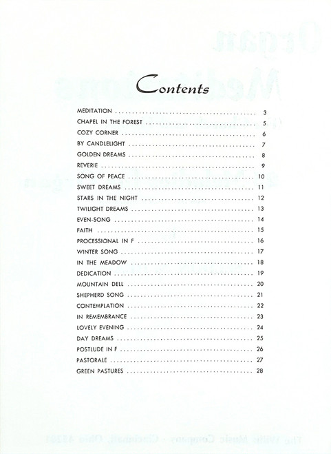 VINTAGE/USED - Organ Meditations for Church and Home 