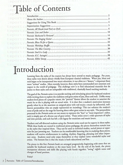 Portraits- Jazz, Rock, and Blues Piano Solos (Book and CD) Portraits- Jazz, Rock, and Blues Piano Solos (Book and CD)