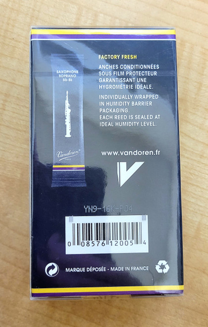 Vandoren Traditional Soprano Saxophone Reeds, Strength 3.5, Box of 10 Vandoren Traditional Soprano Saxophone Reeds, Strength 3.5, Box of 10