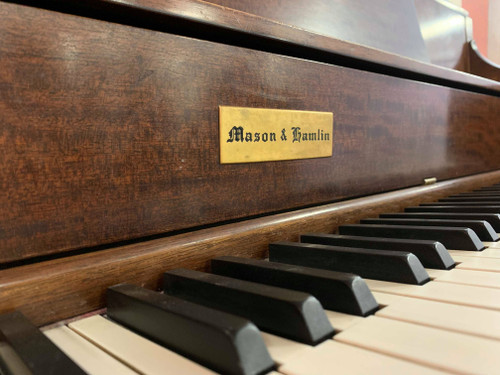 Used Mason & Hamlin "H" 42" Console Piano with Bench - SOLD Used Mason & Hamlin "H" 42" Console Piano with Bench - SOLD