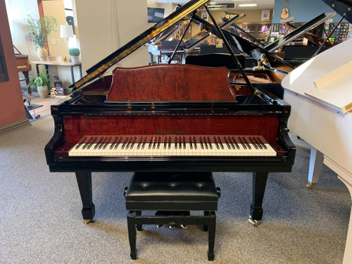 Wm. Knabe & Co. WG54 Classic Grand Piano Ebony Polish with Exotic Bubinga Wood Highlights with Bench  Wm. Knabe & Co. WG54 Classic Grand Piano Ebony Polish with Exotic Bubinga Wood Highlights with Bench