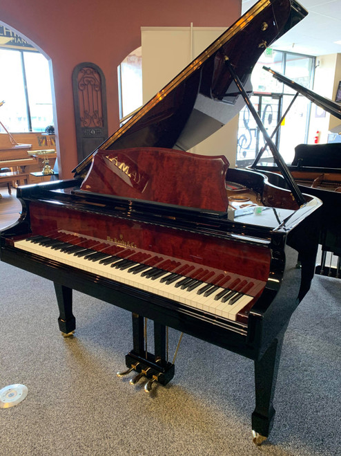 Wm. Knabe & Co. WG54 Classic Grand Piano Ebony Polish with Exotic Bubinga Wood Highlights with Bench  Wm. Knabe & Co. WG54 Classic Grand Piano Ebony Polish with Exotic Bubinga Wood Highlights with Bench