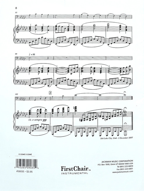 O Come O Come Emmanuel for Cello and Piano