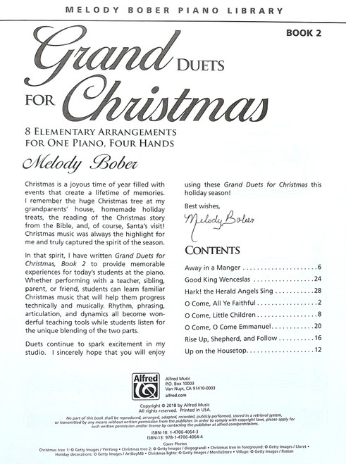 Grand Duets for Christmas Book 2 - Elementary - Melody Bober