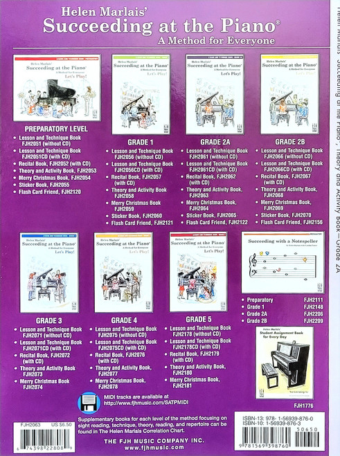 Helen Marlais' Succeeding at the Piano - Theory and Activity Book - Grade 2A