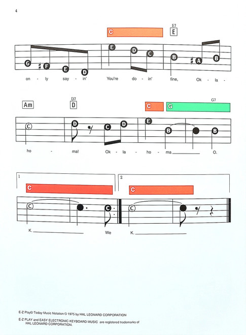 Oklahoma - Lowrey EZ Play Sheet Music