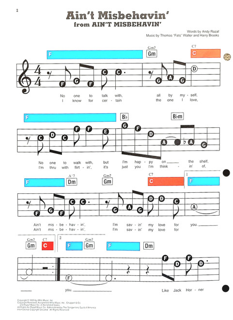 Ain't Misbehavin' - Lowrey EZ Play Sheet Music