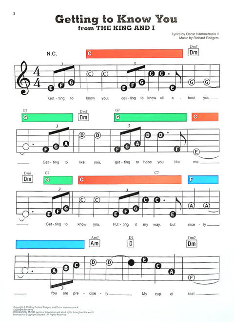 Getting to Know You - Lowrey EZ Play Sheet Music