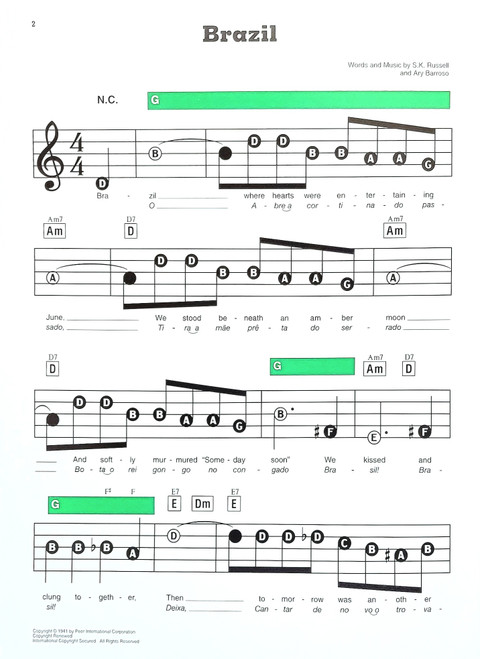 Brazil - Lowrey EZ Play Sheet Music