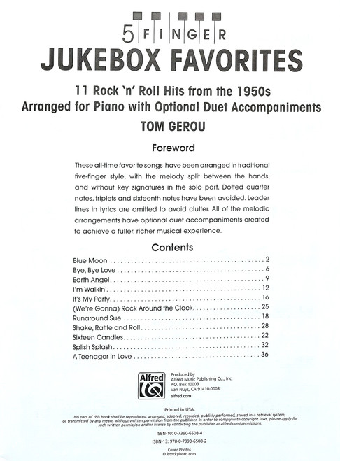 Jukebox Favorites - 5 Finger Piano/Vocal edition