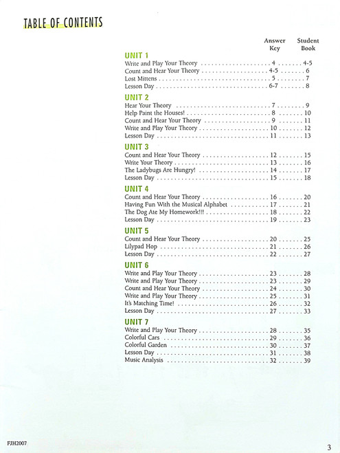 Write, Play, and Hear Your Theory Ever Day - Book 1 - Answer Key