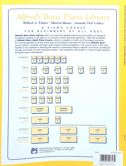 Elementary Musicianship - Book One - Alfred's Basic Piano Library