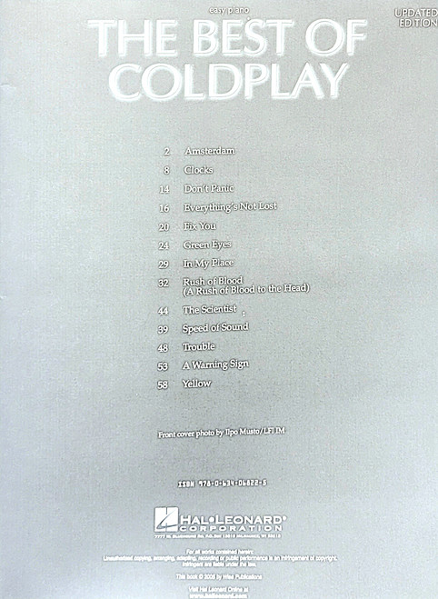 The Best of Cold Play - Easy Piano edition