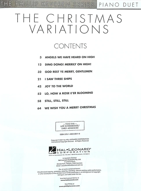 The Christmas Variations - Piano Duet - 8 Classic Carols