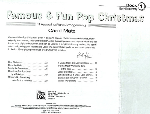 Famous & Fun Pop Christmas - Book 1 - Early Elementary Level