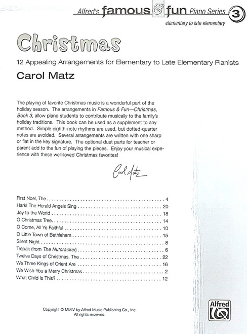 Famous & Fun Christmas - Book 3 - Elementary Level