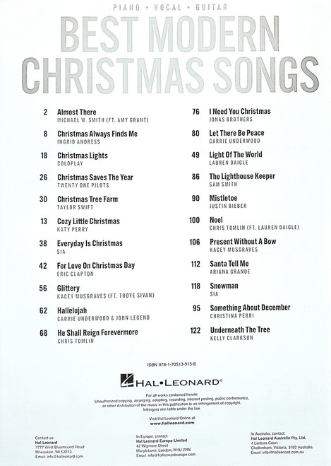 Best Modern Christmas Songs - Piano, Vocal, Guitar