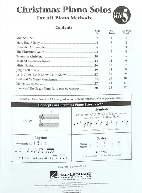 Christmas Piano Solos - Level 5 - For All Piano Methods