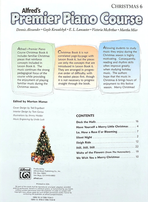 Alfred's Premier Piano Course - Christmas 6