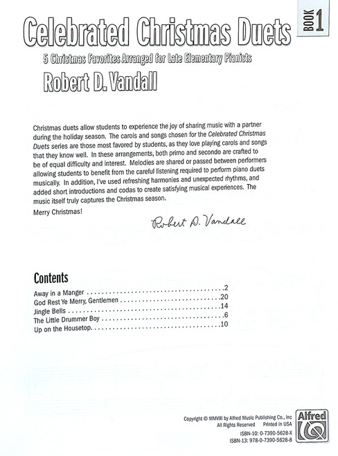 Celebrated Christmas Duets - Book 1