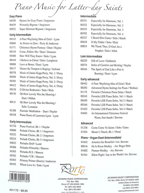 FAVORITE Christmas Piano Solos - Early Advanced