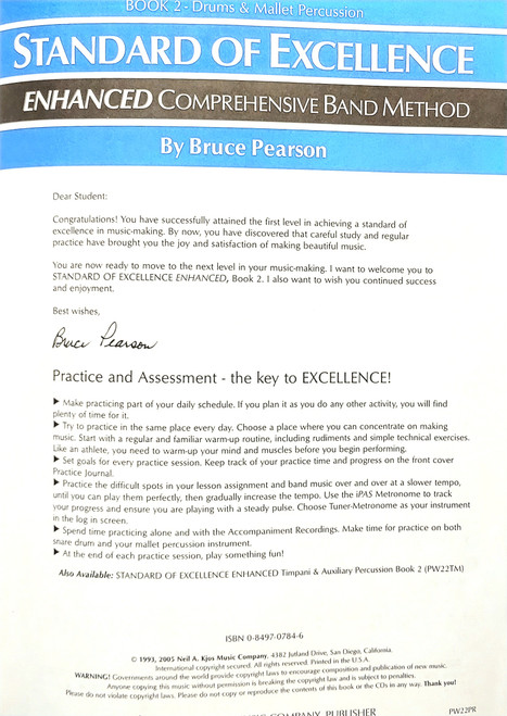 Standard of Excellence - Book 2 - Drums & Mallet Percussion Standard of Excellence - Book 2 - Drums & Mallet Percussion